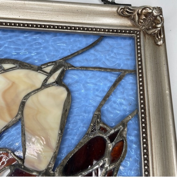 Framed Hanging Stained Glass Western Horses Handmade Wall Art - One of A Kind - Picture 7 of 12